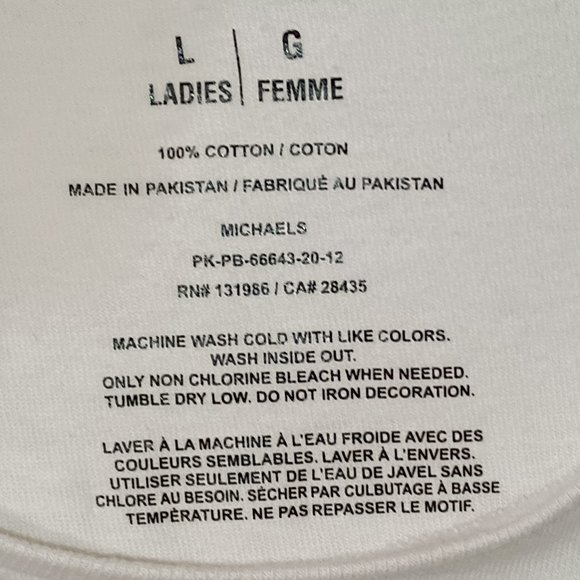 White T-shirt w/ Hearts Colors of the Rainbow (Pride Shirt) Women's (Size Large) - Picture 3 of 3